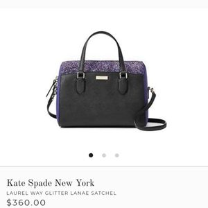 *Good Condition* Kate Spade purple with partial glitter handbag.